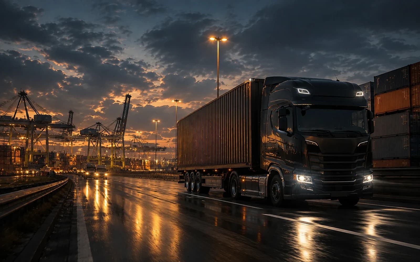 Road freight transport environment illustrating regional cargo movement and distribution logistics.
